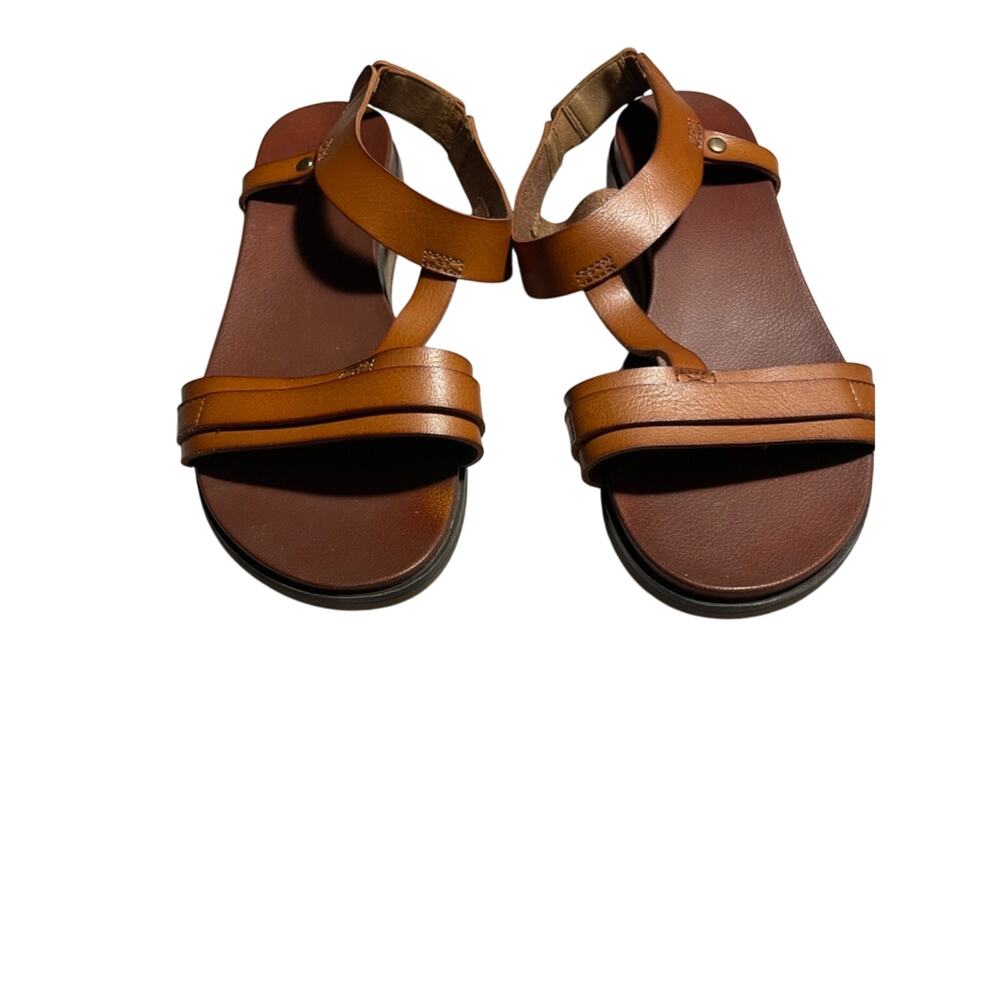 Lauren Blakwell Brown Leather Women's Slip-On Stretchy Back Sandals Size 8M - Picture 4 of 10